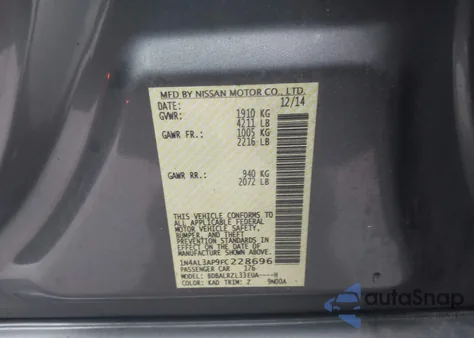 2015 Nissan Altima 2.5 Sl from USA, damaged, VIN 1N4AL3AP9FC228696